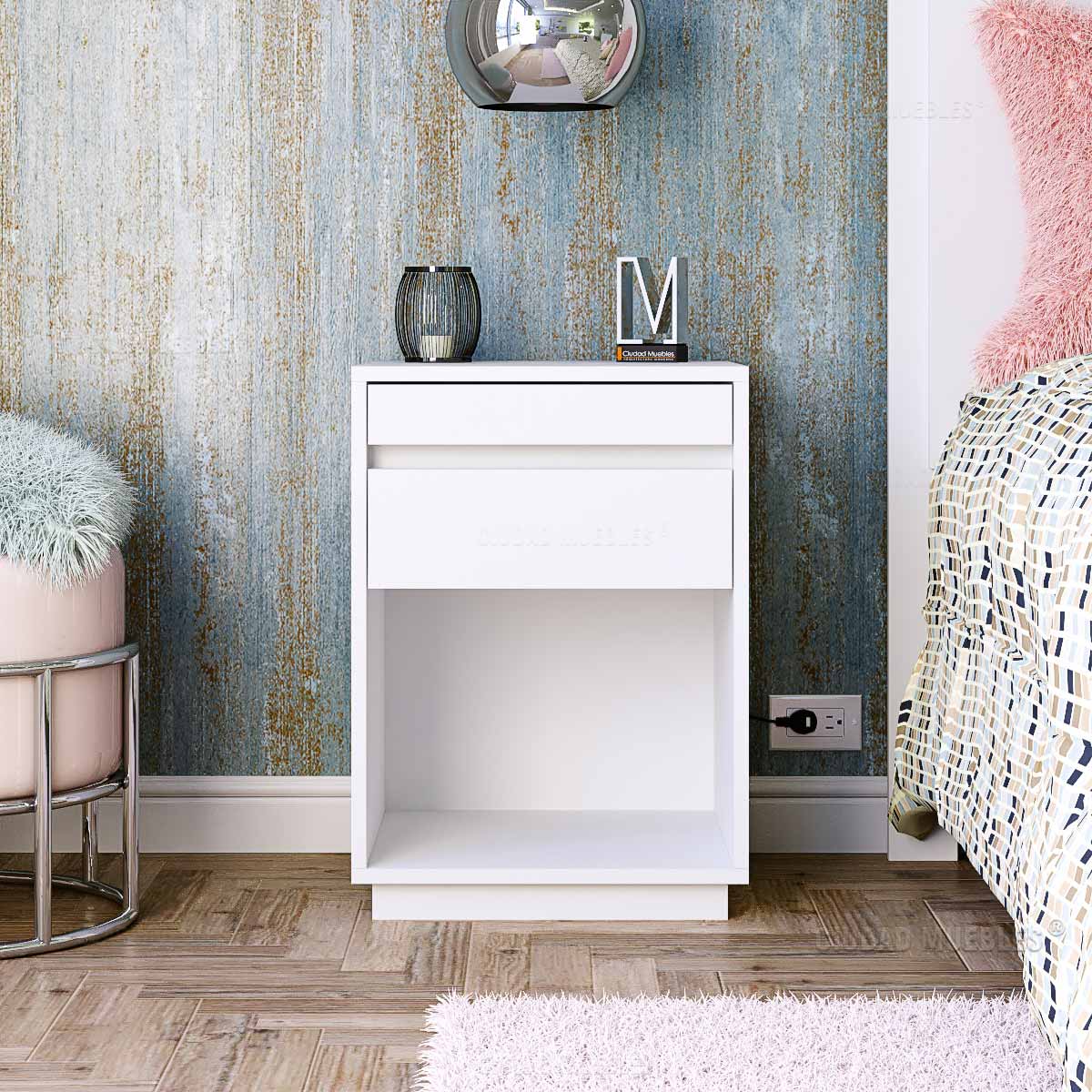 Mesa de Luz con Desayunador y Cajón