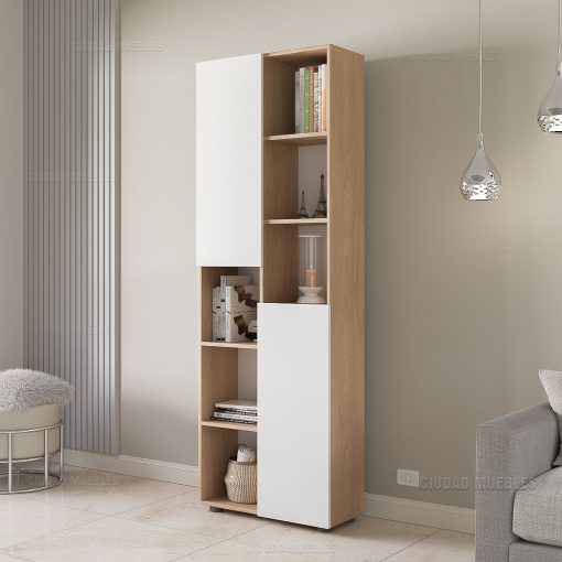 Mueble Biblioteca Moderna Con 2 Puertas 189 cm De Alto