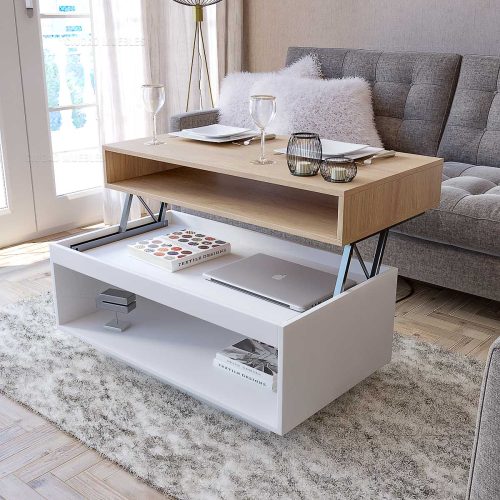 Mesa Ratona Elevable con Estante
