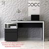 Escritorio Negro con detalles Blanco