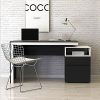 Escritorio Moderno Negro con detalles Blanco