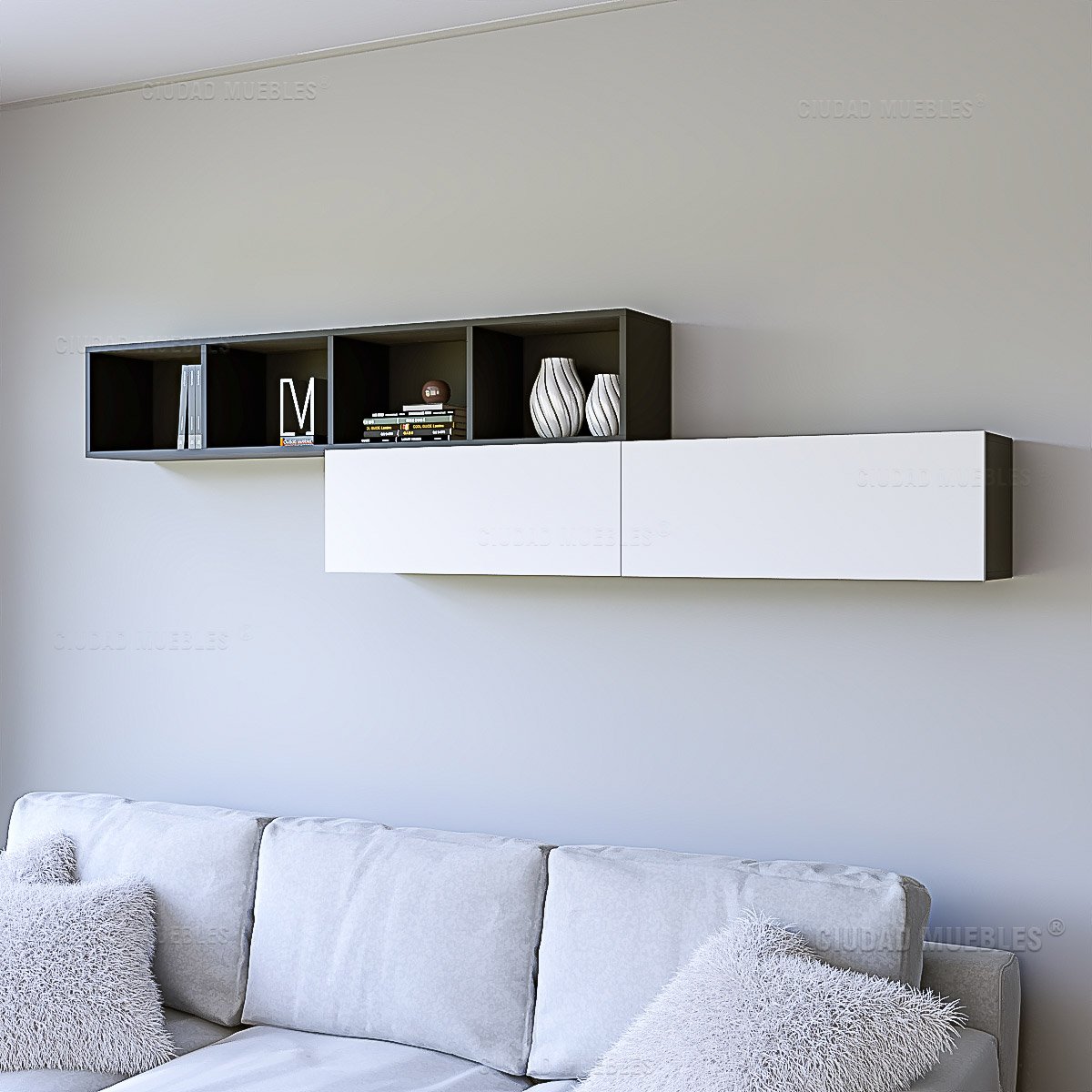 Combo Repisas Flotantes Biblioteca