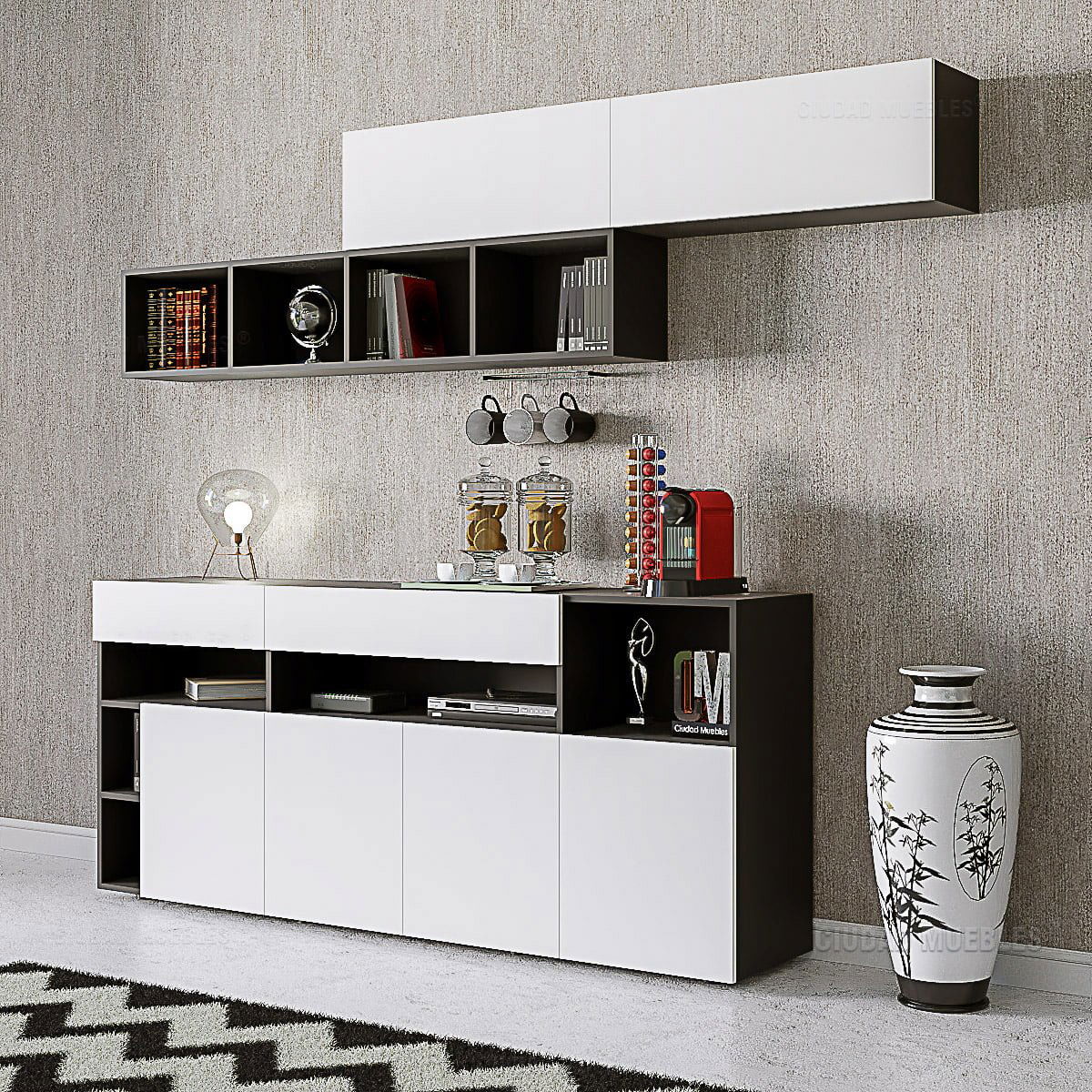 Mueble Para Oficina Con Repisa Flotante - Imagen 2