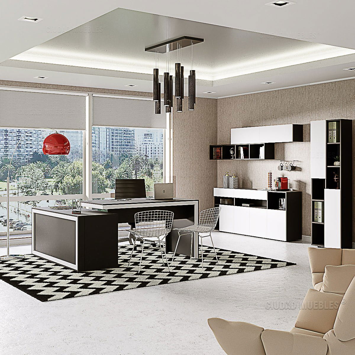 Mueble Para Oficina Con Repisa Flotante - Imagen 5