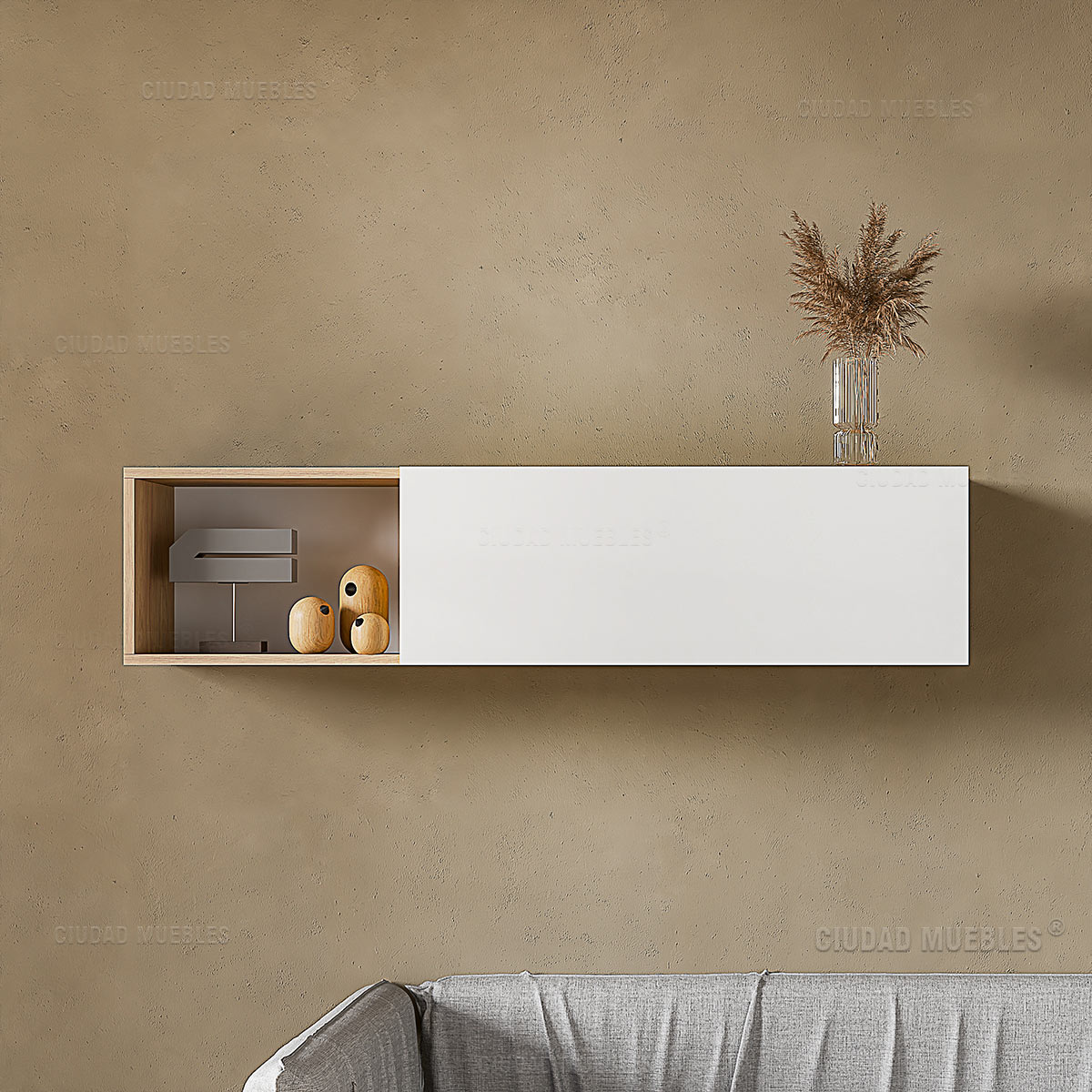 Repisa Flotante con Puerta 120Cm de Largo