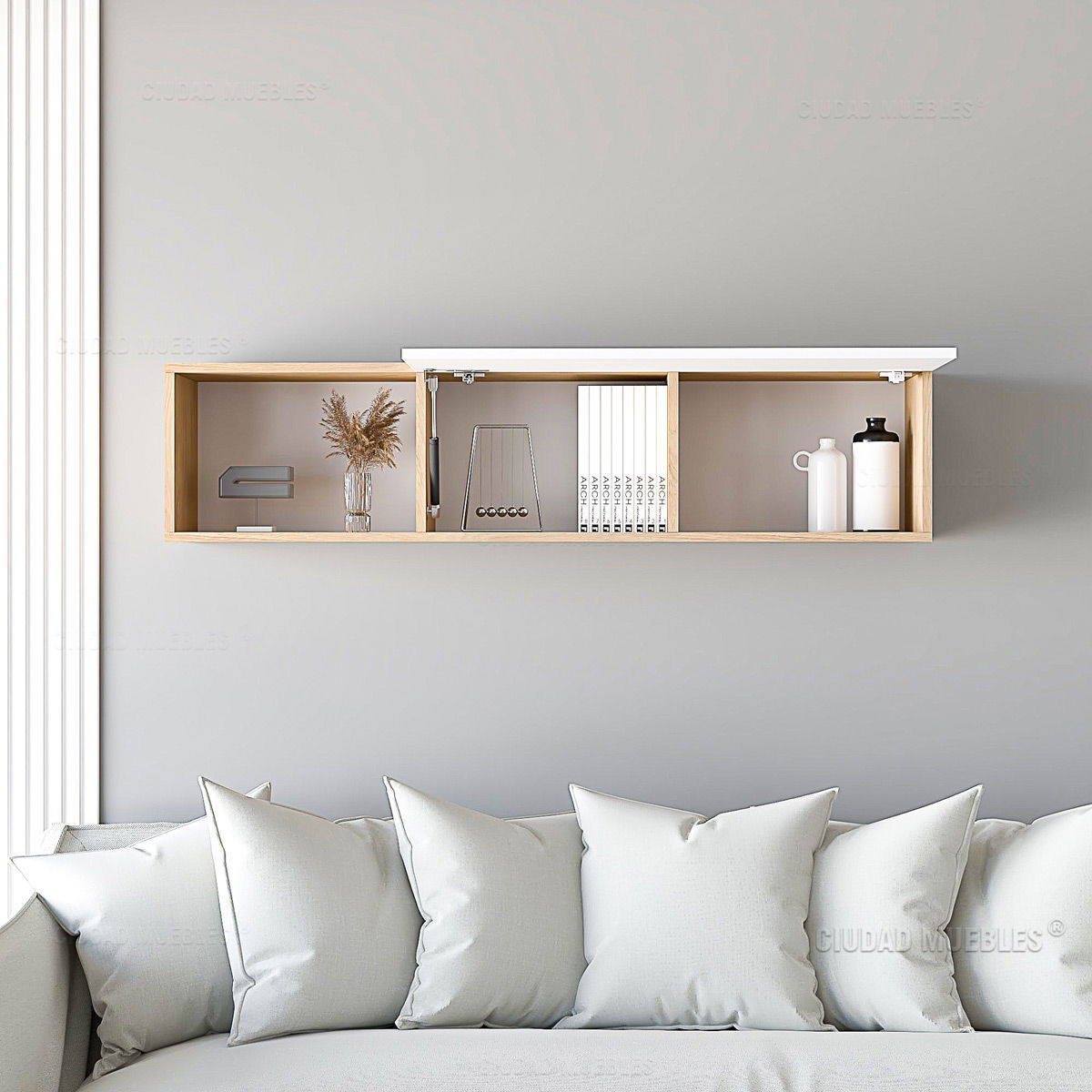 Repisa Flotante con Puerta 120Cm