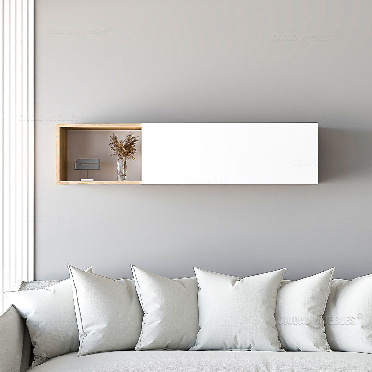 Repisa Flotante con Puerta 120Cm