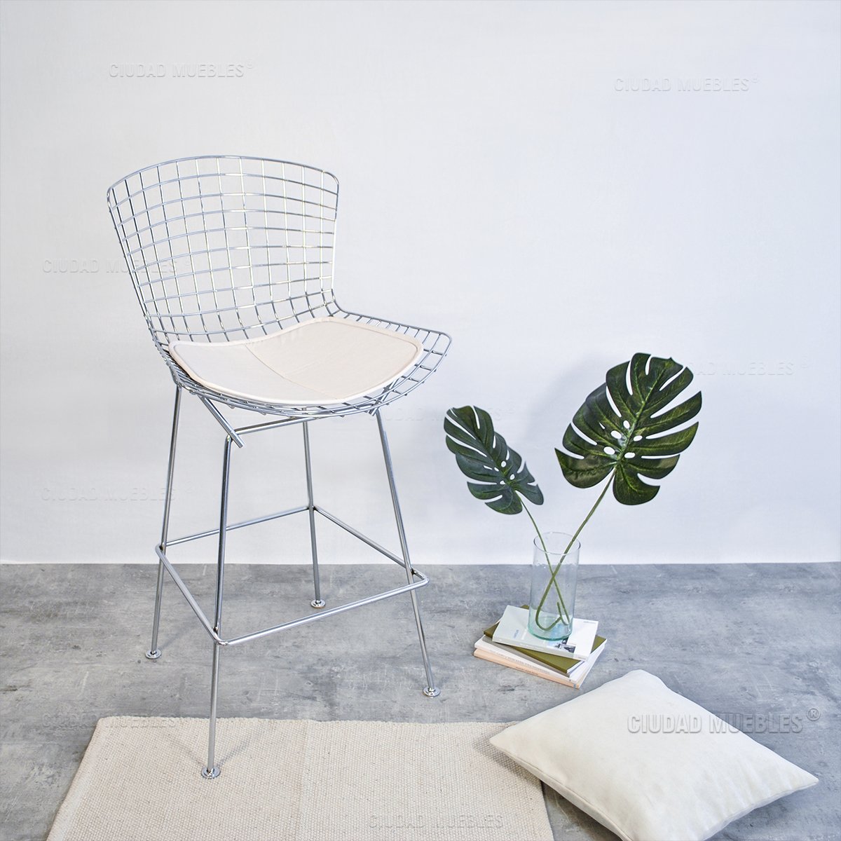 Banqueta Taburete Alto Modelo Bertoia