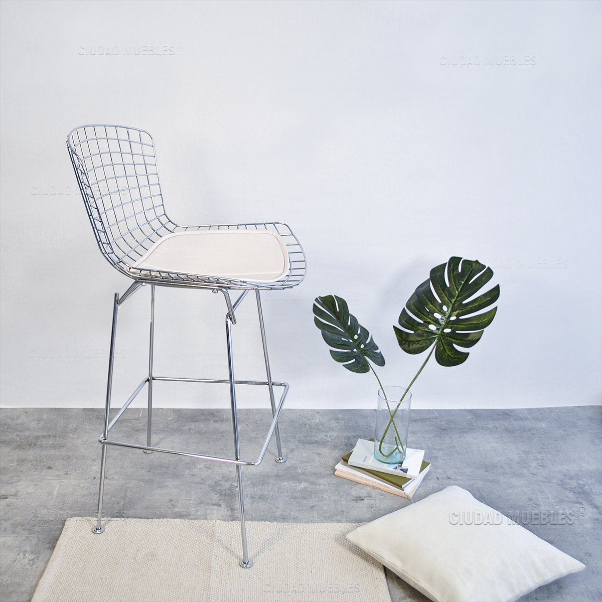 Banqueta Taburete Alto Modelo Bertoia