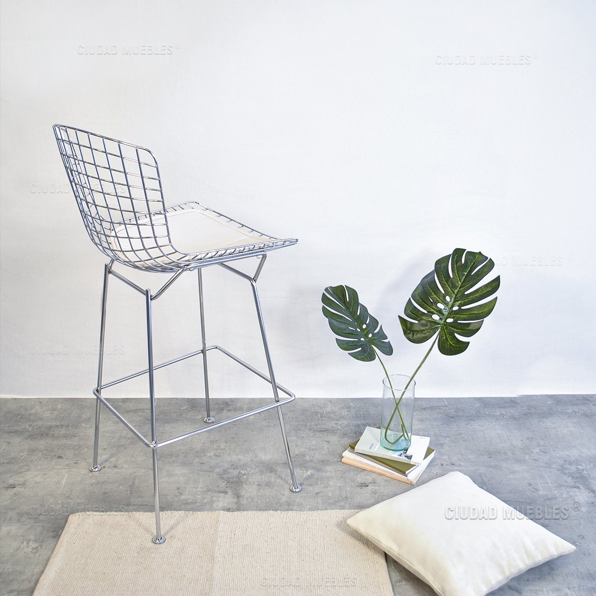 Banqueta Taburete Alto Modelo Bertoia