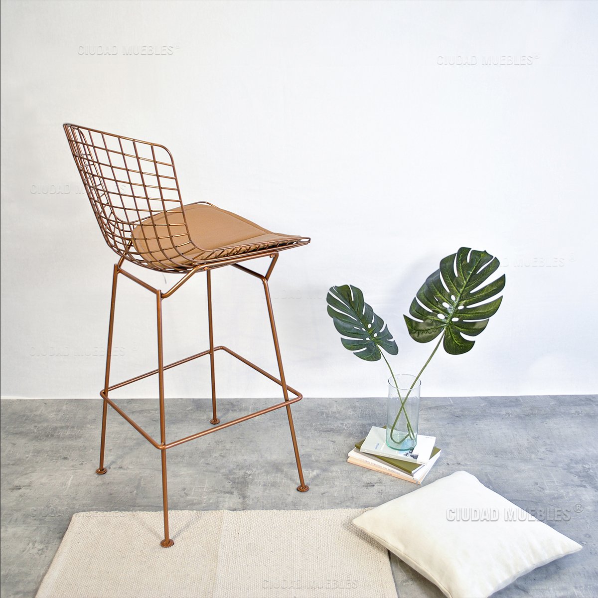 Banqueta Taburete Alto Modelo Bertoia