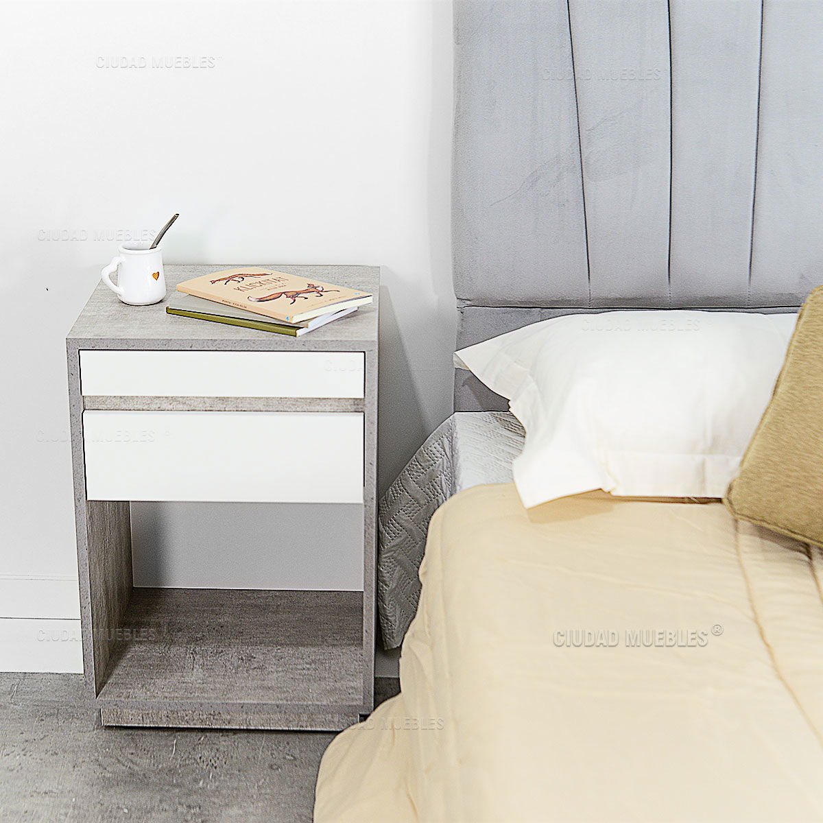 Respaldo Tapizado Terciopelo Gris 140 cm - Imagen 10