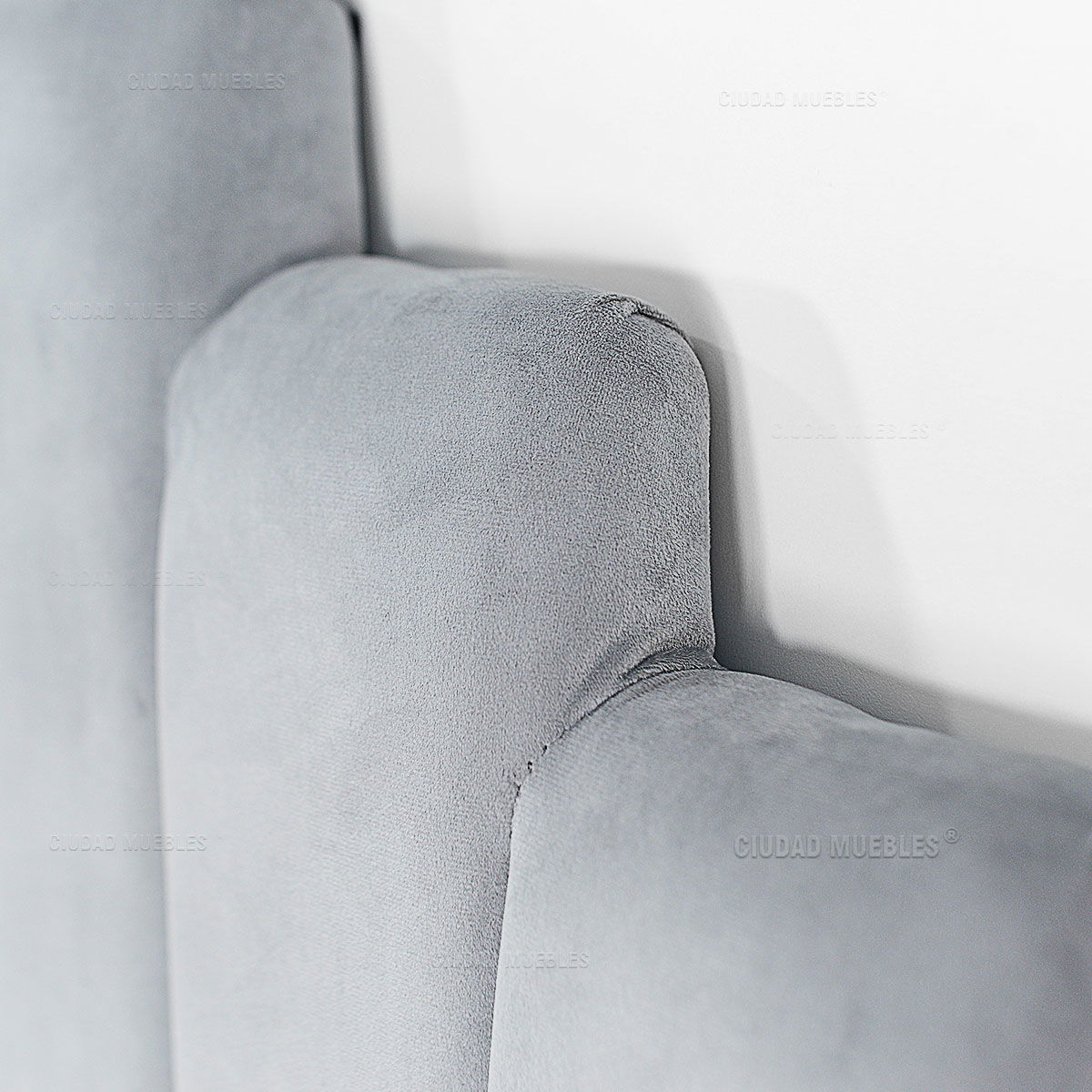 Respaldo Tapizado Terciopelo Gris 140 cm - Imagen 8