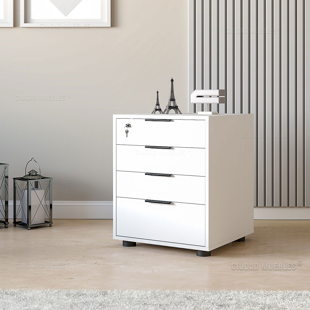 ARCHIVERO 4 CAJONES CON CERRADURA