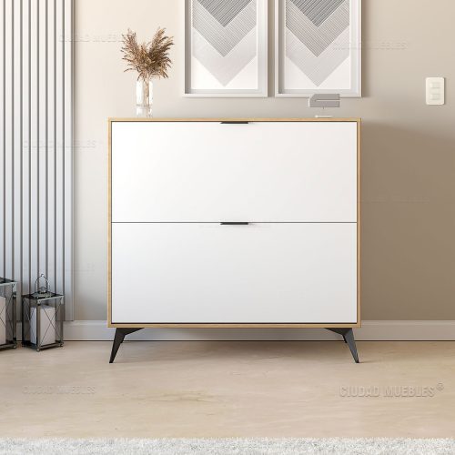 MUEBLE ZAPATERO BOTINERO DE 2 PUERTAS BATIENTES DE 110X103X33CM