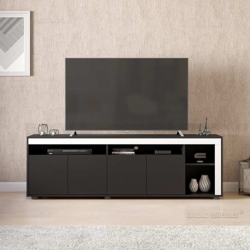Mesa De Tv con puertas batientes de living 170X52X37 Cm