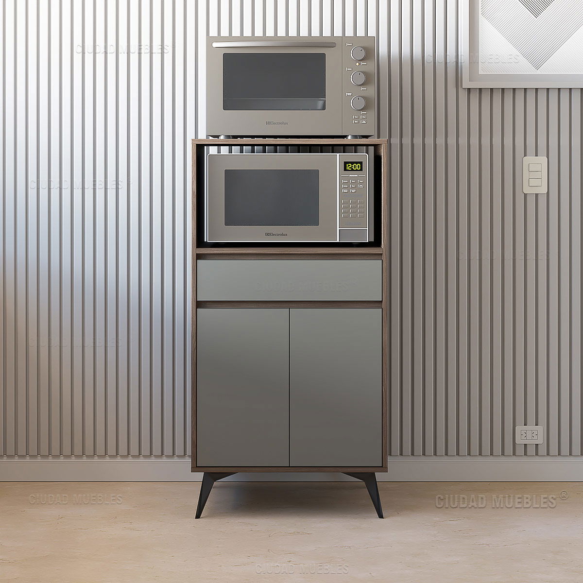 Mueble porta microondas con cajón 64x120x45cm