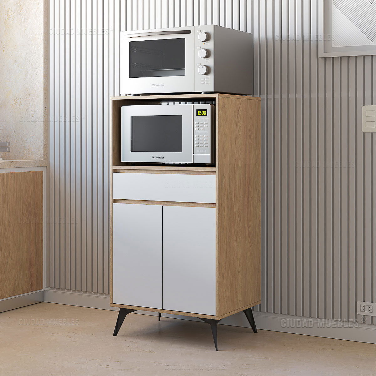 Mueble porta microondas con cajón 64x120x45cm