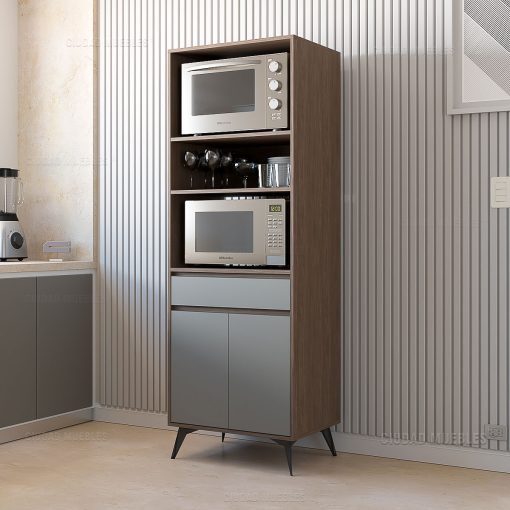 Mueble porta microondas y horno 64x183x45cm