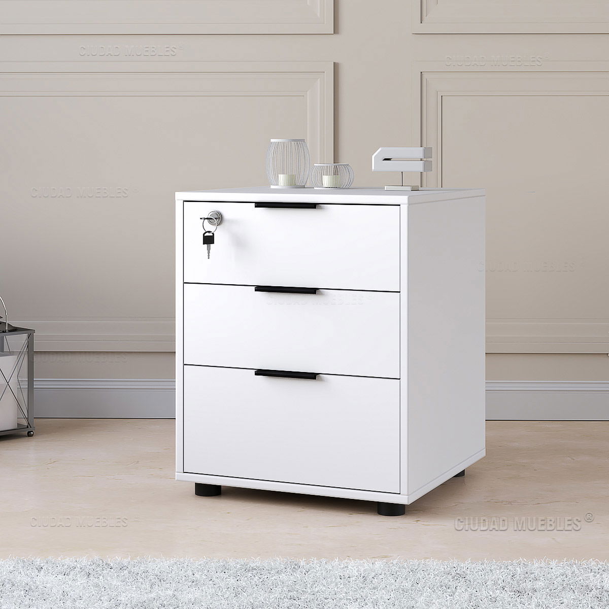 Archivero organizador tres cajones 46x57x45cm