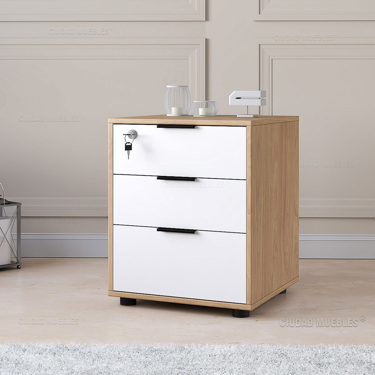 Archivero organizador tres cajones 46x57x45cm