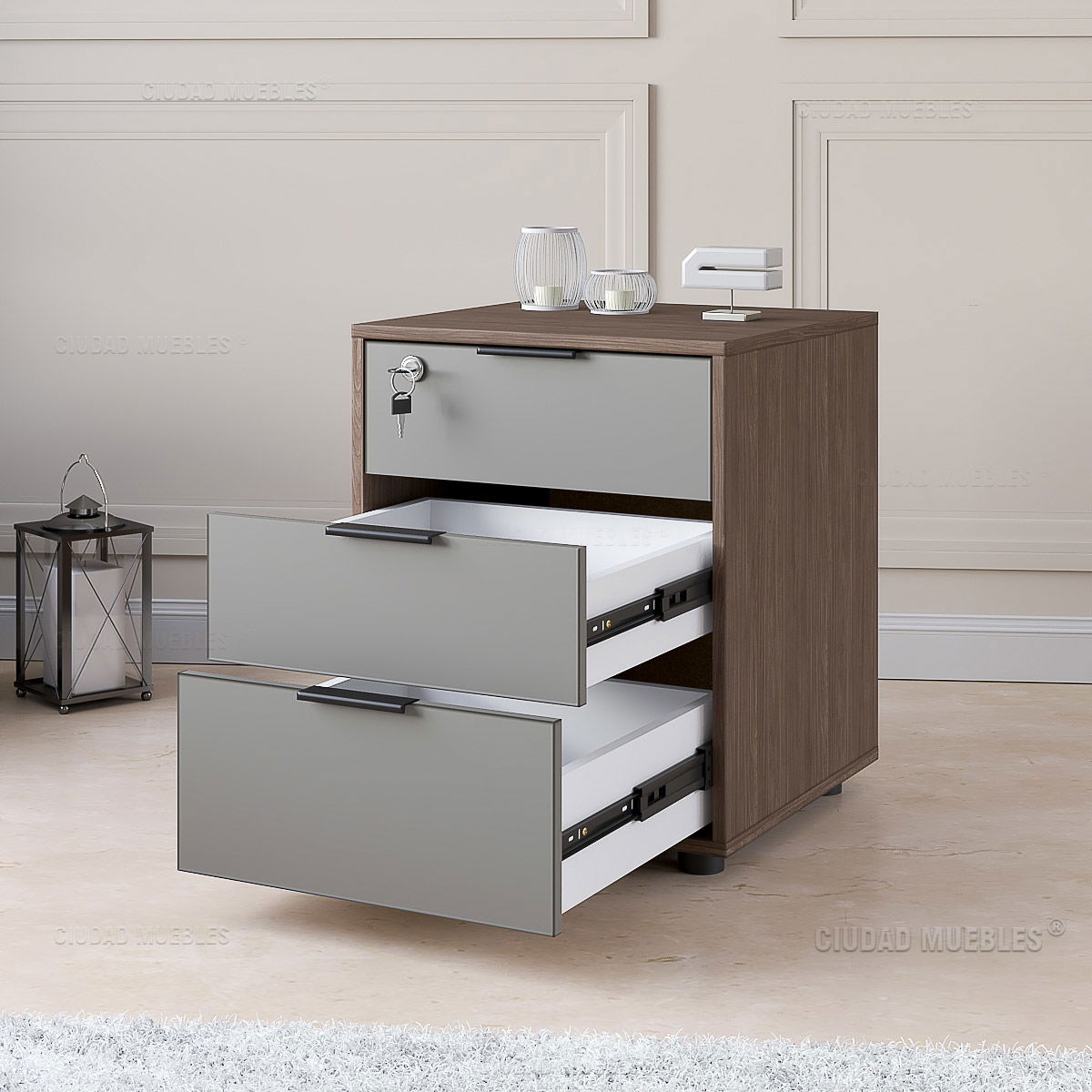 Archivero organizador tres cajones 46x57x45cm