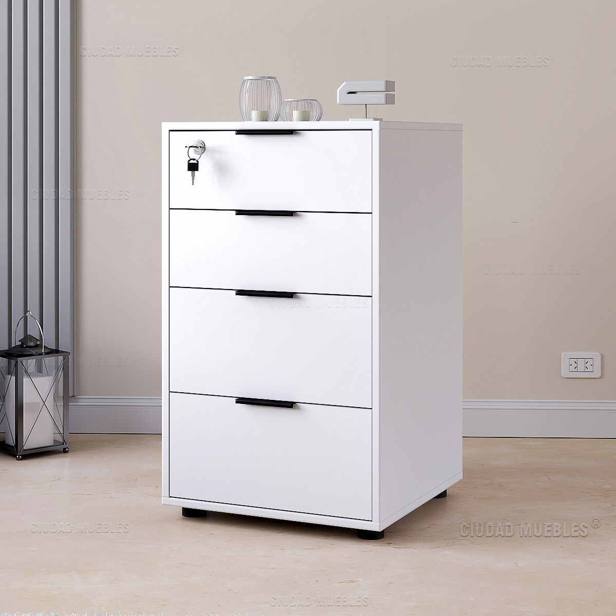 Archivero cuatro cajones 46x77x45cm