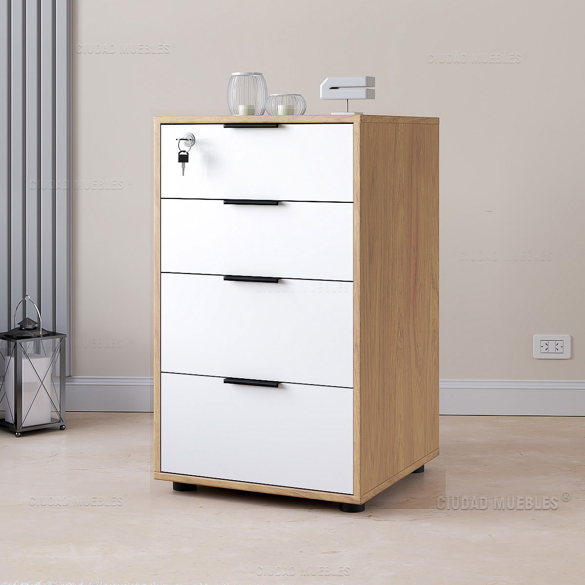 Archivero cuatro cajones 46x77x45cm