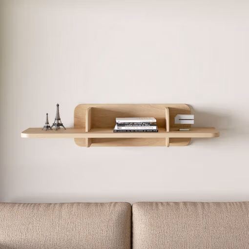 Repisa lloyd 479 natural en melamina y largo de 120 cm