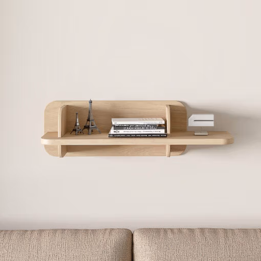 Repisa lloyd de 90 cm en color natural foto de frente del estante de melamina