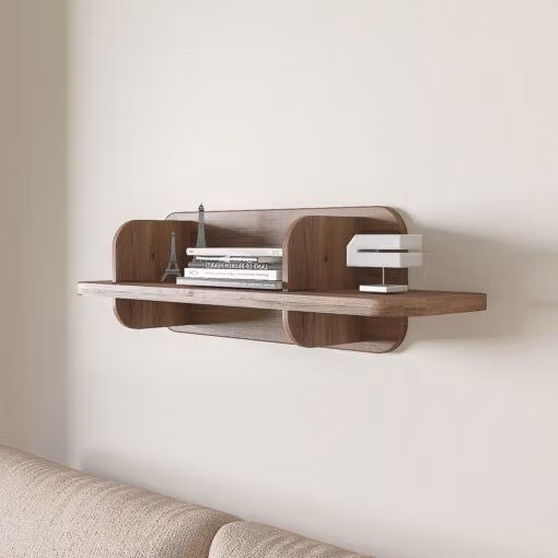 Repisa Lloyd de melamina 90 cm color nogal